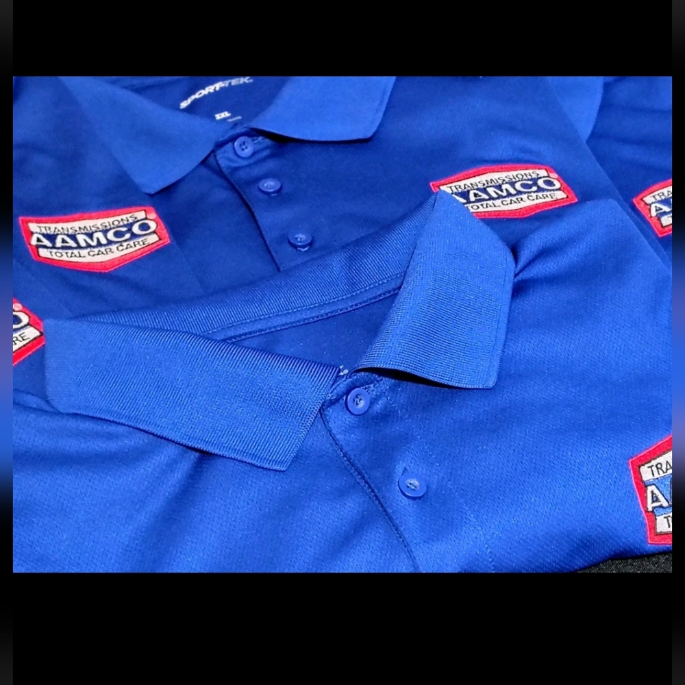 Bundle of 5 AAMCO Total Transmission Blue Polo Work/Uniform Shirts - Size 3XL